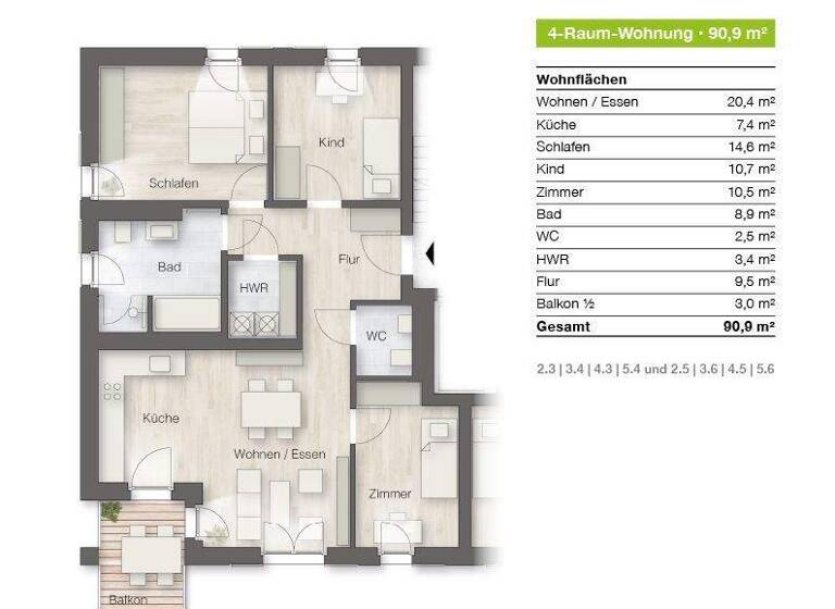 Wohnung zum Kauf provisionsfrei 519.948 € 4 Zimmer 90,9 m² 2. Geschoss frei ab 31.03.2028 Hartmannweg 2 Probstheida Leipzig 04289