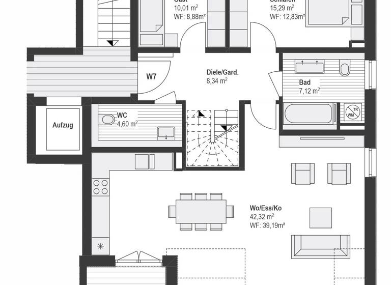 Maisonette zum Kauf - Erstbezug provisionsfrei 1.242.000 € 4,5 Zimmer 108 m² 2. Geschoss frei ab sofort Sickenbergerstraße 10 Allach-Untermenzing München 80997