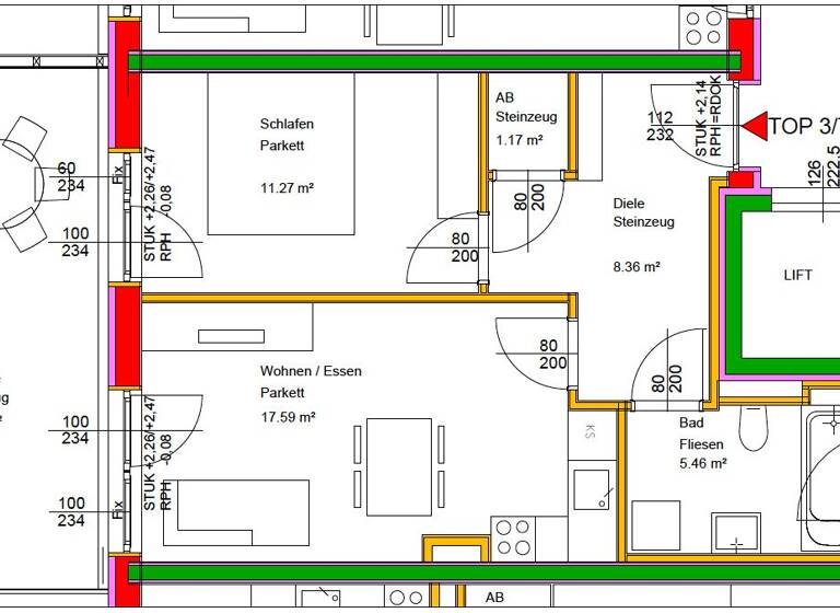 Wohnung zum Kauf 196.000 € 2 Zimmer 43,9 m² 1. Geschoss Hochsteingasse Geidorf Graz 8010