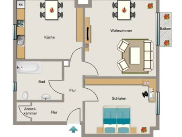 Wohnung zur Miete 538 € 2,5 Zimmer 54,6 m² 1. Geschoss frei ab 01.11.2026 Fuldastraße 75 Meerbeck Moers 47443