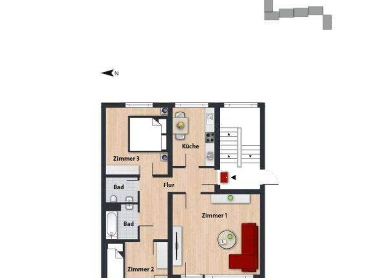 Wohnung zur Miete 537 € 3 Zimmer 71,3 m² 3. Geschoss frei ab 18.03.2026 Stralsunder Ring 11 Westhagen Wolfsburg 38444