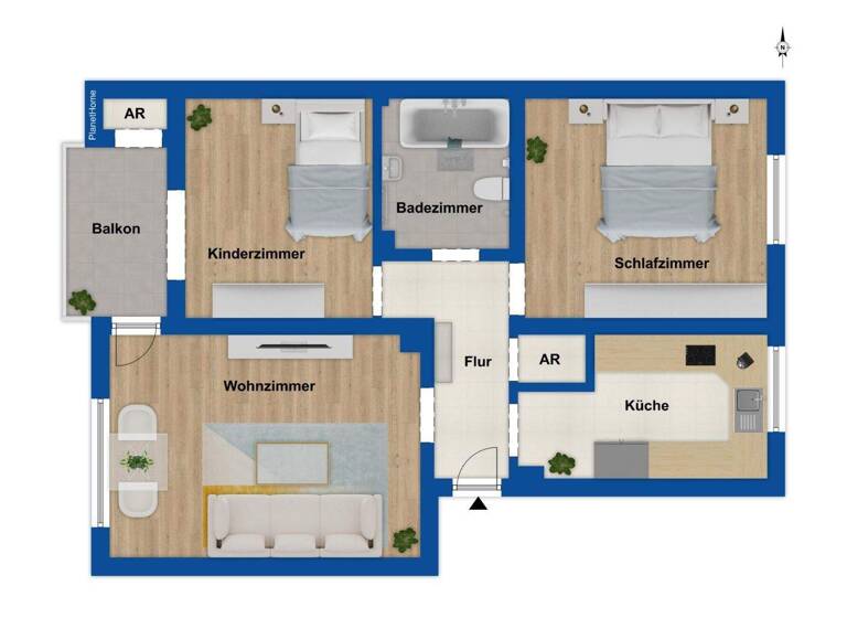 Wohnung zum Kauf provisionsfrei 113.000 € 3 Zimmer 66,4 m² 2. Geschoss Styrum Mülheim an der Ruhr 45476