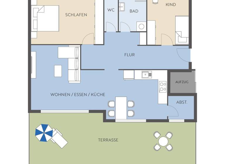 Wohnung zum Kauf - Erstbezug provisionsfrei 525.000 € 3,5 Zimmer 107 m² EG Erbach 89155