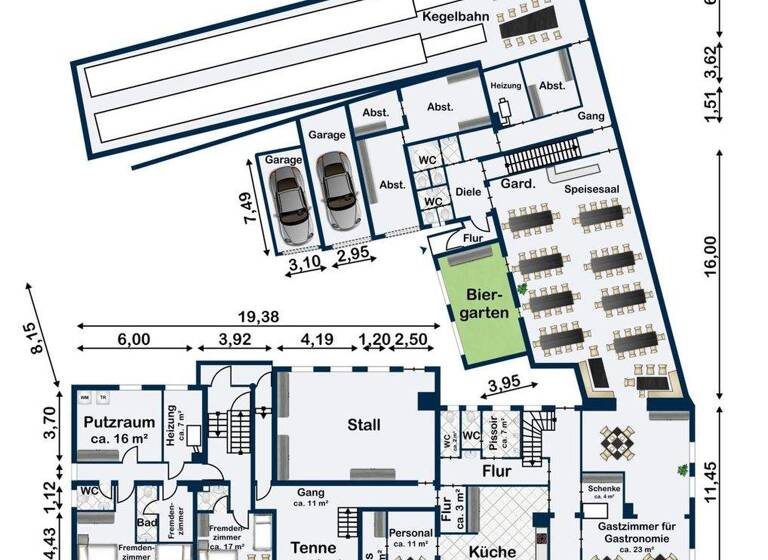 Haus zum Kauf 22 Zimmer 1.248 m² 22.339 m² Grundstück Mittelstetten Wörnitz / Mittelstetten 91637