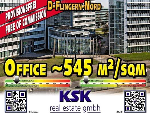 Bürogebäude zur Miete provisionsfrei 13,50 € 544,8 m² Bürofläche teilbar von 509,8 m² bis 544,8 m² Flingern Nord Stadtbezirk 2 40237