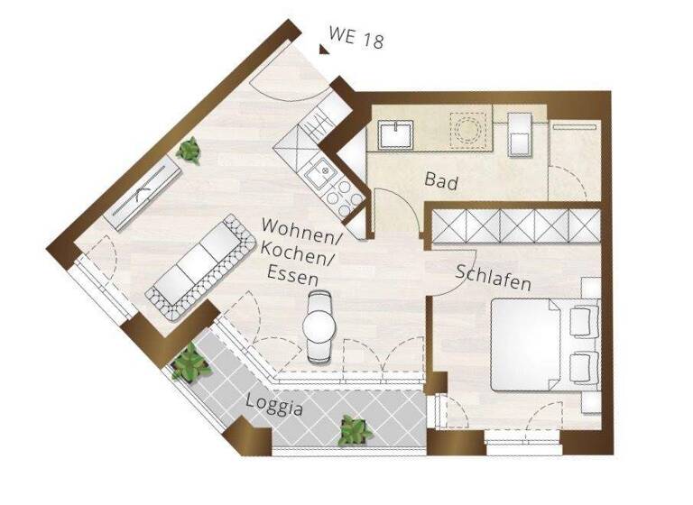 Wohnung zur Miete auf Zeit - Erstbezug 1.108 € 2 Zimmer 40 m² frei ab sofort Waldstraße 2a Zentrum-Nordwest Leipzig 04105