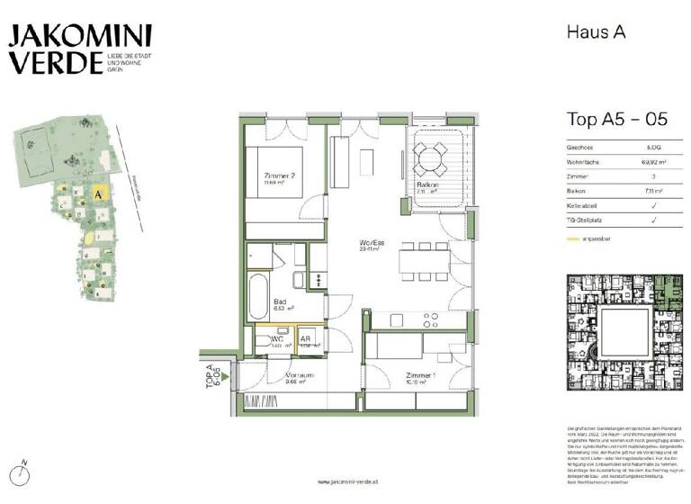 Wohnung zum Kauf provisionsfrei 351.000 € 3 Zimmer 69,9 m² Jakomini Graz 8010