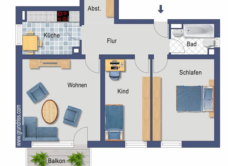 Wohnung zum Kauf provisionsfrei 180.000 € 3 Zimmer 68,3 m²<br/>Wohnfläche Erlanger Straße 49 Ronhof 153 Fürth 90765