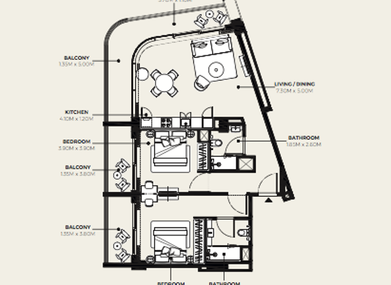 Wohnung zum Kauf - Erstbezug 349.704 € 3 Zimmer 91,8 m² Downtown Street Dubai