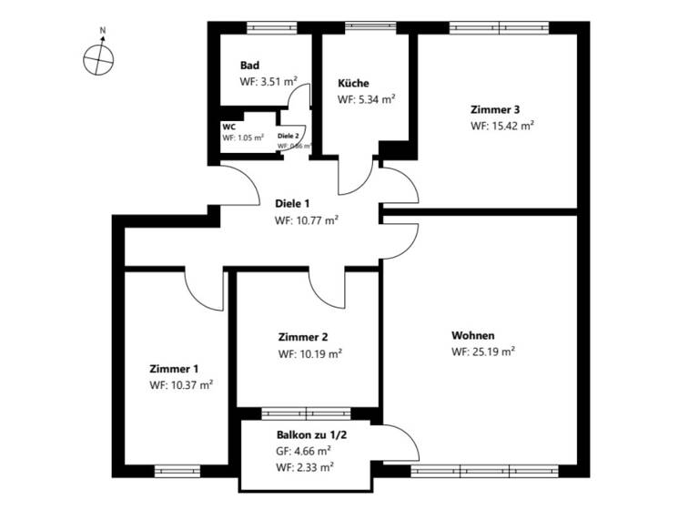 Wohnung zum Kauf 318.000 € 4 Zimmer 84,9 m² 2. Geschoss Garstedt Norderstedt 22850
