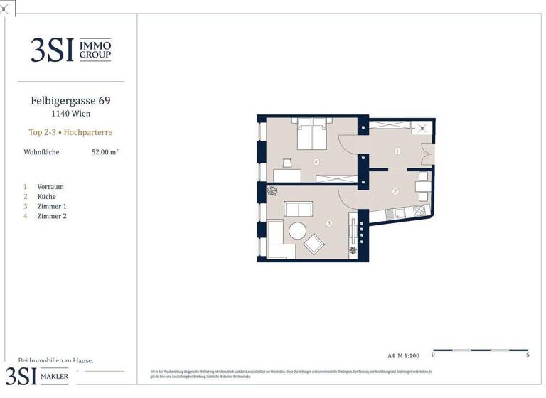 Wohnung zum Kauf 213.000 € 2 Zimmer 52 m² Felbigergasse 69 Wien 1140