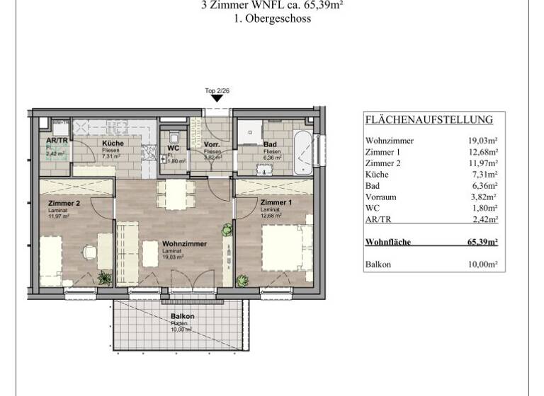Wohnung zum Kauf - Erstbezug provisionsfrei 269.900 € 3 Zimmer 65 m² Unterwaltersdorf 2442