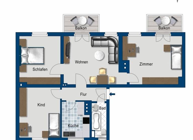 Wohnung zur Miete 852 € 4 Zimmer 83,4 m² frei ab 14.04.2026 Humboldtstr. 7 Hennigsdorf 16761