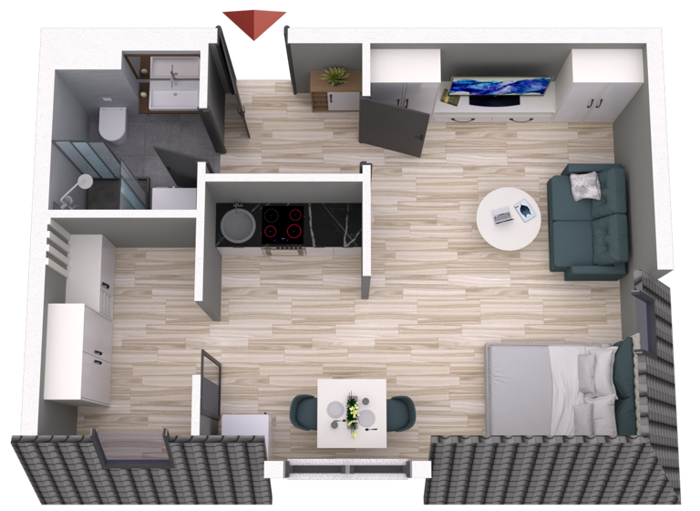 Wohnung zur Miete 650 € 1,5 Zimmer 33 m² 5. Geschoss frei ab sofort Schiersteiner Str. 39 Wiesbaden 65187