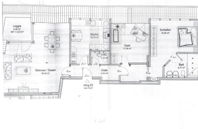 Penthouse zur Versteigerung 291.000 € 3 Zimmer 104,1 m²<br/>Wohnfläche 2.<br/>Geschoss Wiesenstrasse Bad Sassendorf Bad Sassendorf 59505