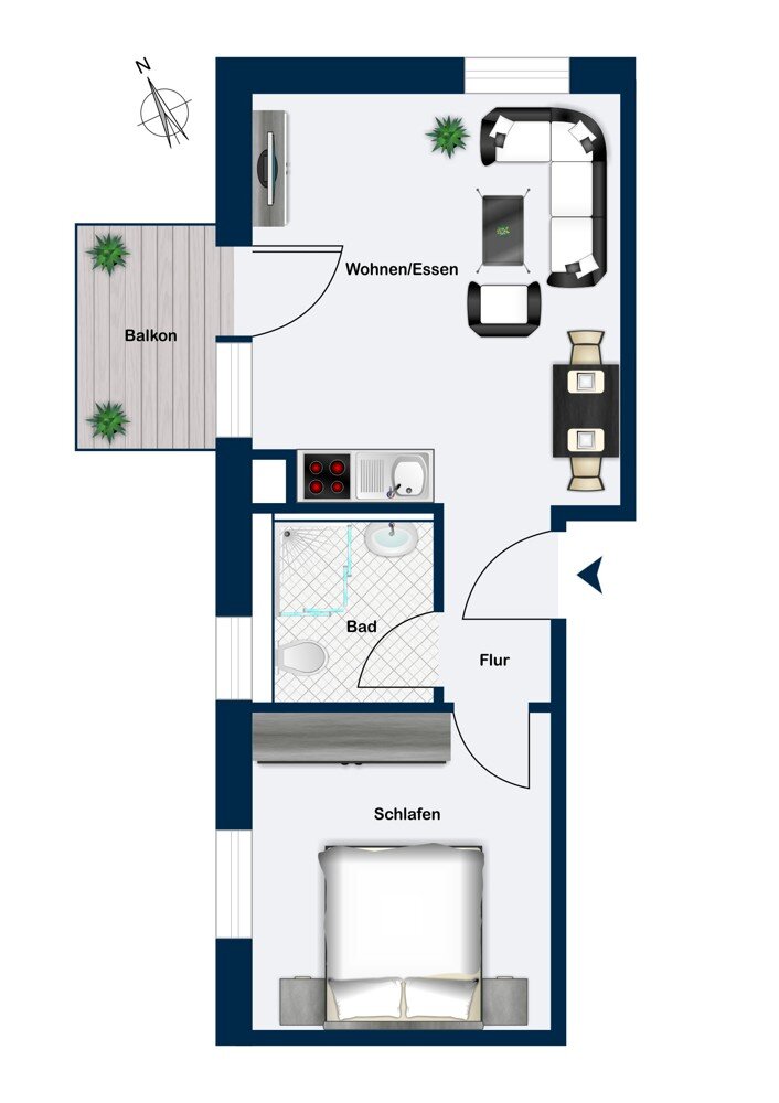 Wohnung zum Kauf provisionsfrei 236.500 € 2 Zimmer 37,3 m²<br/>Wohnfläche 1.<br/>Geschoss Aldingen 205 Remseck am Neckar / Aldingen 71686