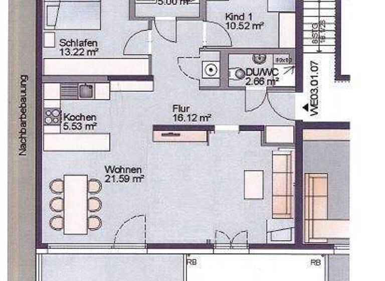 Wohnung zum Kauf 590.000 € 3 Zimmer 93 m² 3. Geschoss Offenbach am Main 63067