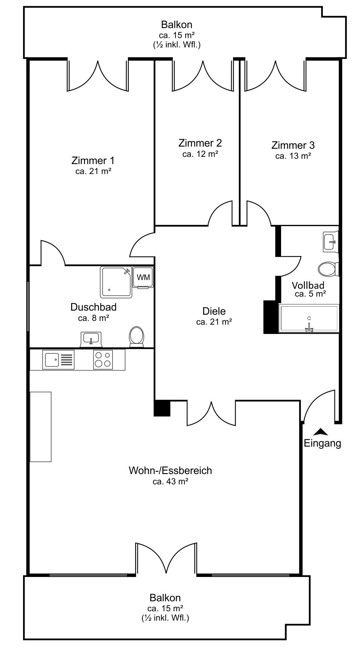 Wohnung zum Kauf 1.755.000 € 4 Zimmer 138 m²<br/>Wohnfläche 1.<br/>Geschoss Winterhude Hamburg 22299