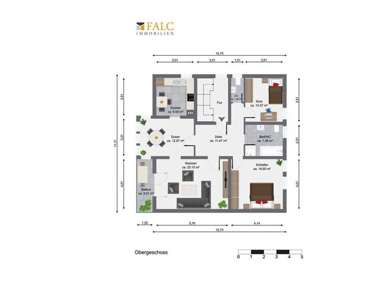 Wohnung zum Kauf 279.000 € 4 Zimmer 93 m² 1. Geschoss Östringen 76684