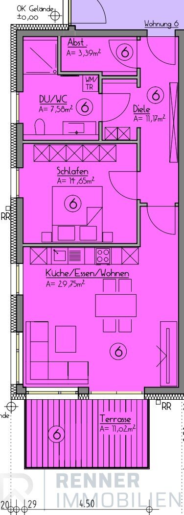 Wohnung zum Kauf provisionsfrei 417.948 € 2 Zimmer 72,1 m²<br/>Wohnfläche EG<br/>Geschoss Ronhof 154 Fürth 90765