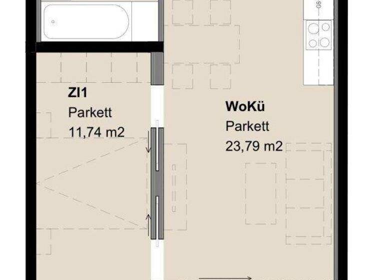 Wohnung zur Miete 1.093 € 2 Zimmer 46 m² 2. Geschoss frei ab 01.03.2026 Schönbrunner Straße Wien,Margareten 1050