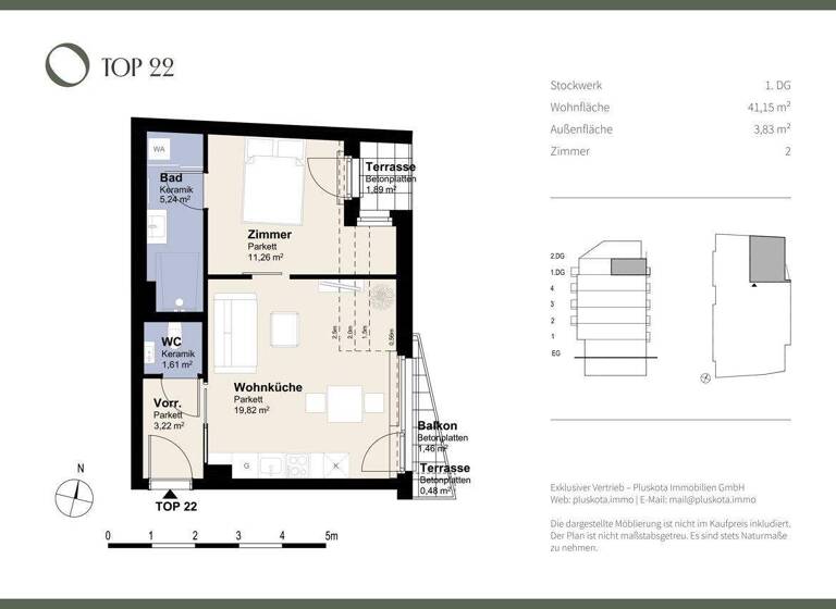 Studio zum Kauf provisionsfrei 322.000 € 1 Zimmer 41,2 m² 1. Geschoss Wien, Meidling 1120