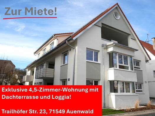 Wohnung zur Miete - Erstbezug 1.860 € 4,5 Zimmer 140 m² Dachgeschoss, 2. Geschoss Oberbrüden Auenwald 71549