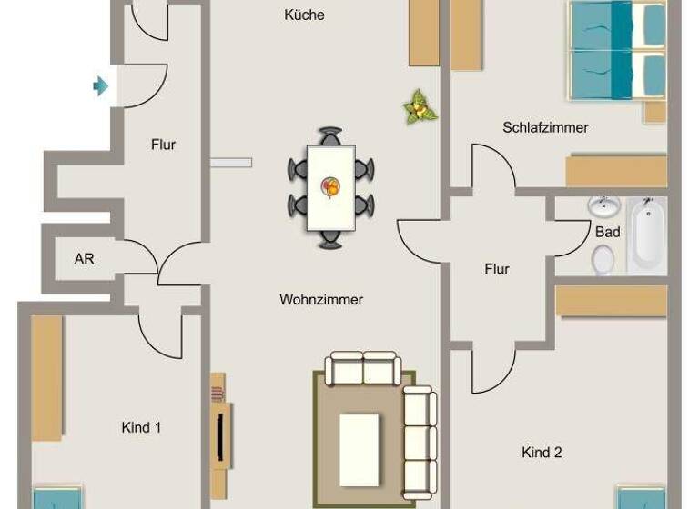 Wohnung zur Miete 680 € 4,5 Zimmer 78,9 m² 1. Geschoss Kampstraße 19A Brassert Marl 45768