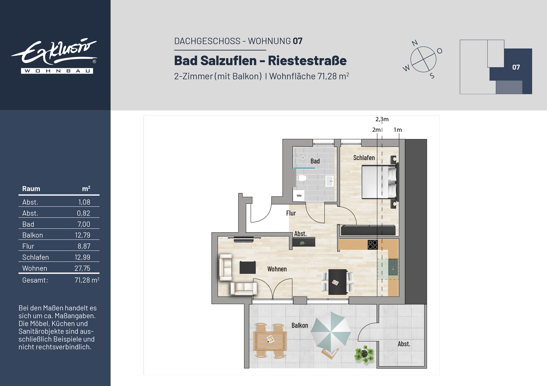 Wohnung zum Kauf provisionsfrei 283.000 € 2 Zimmer 71,3 m²<br/>Wohnfläche Bad Salzuflen Bad Salzuflen 32105