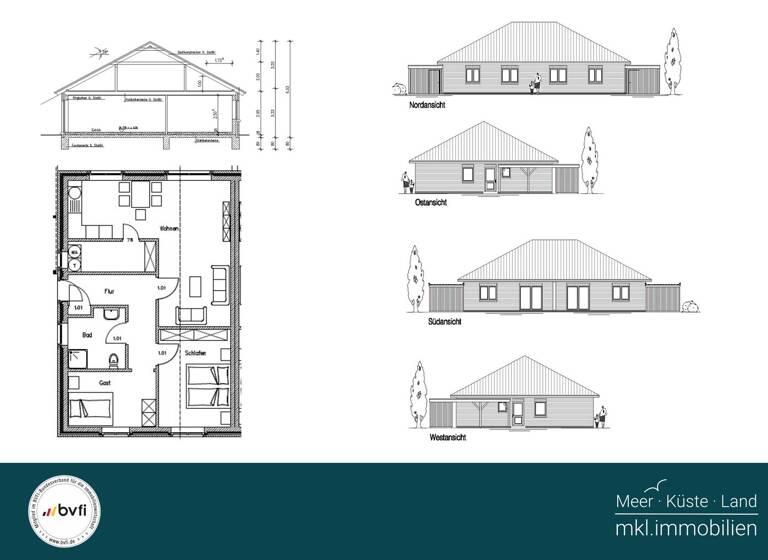 Bungalow zum Kauf 273.000 € 3 Zimmer 87 m² 400 m² Grundstück Rhede Rhede / Brual 26899
