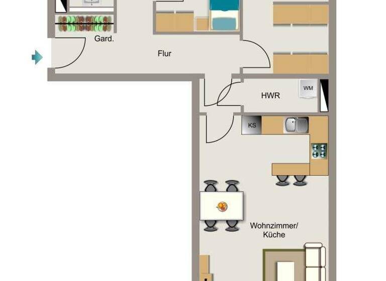 Wohnung zur Miete 1.032 € 3,5 Zimmer 87,4 m² 1. Geschoss Berswordtstraße 7 Mitte Dortmund 44139