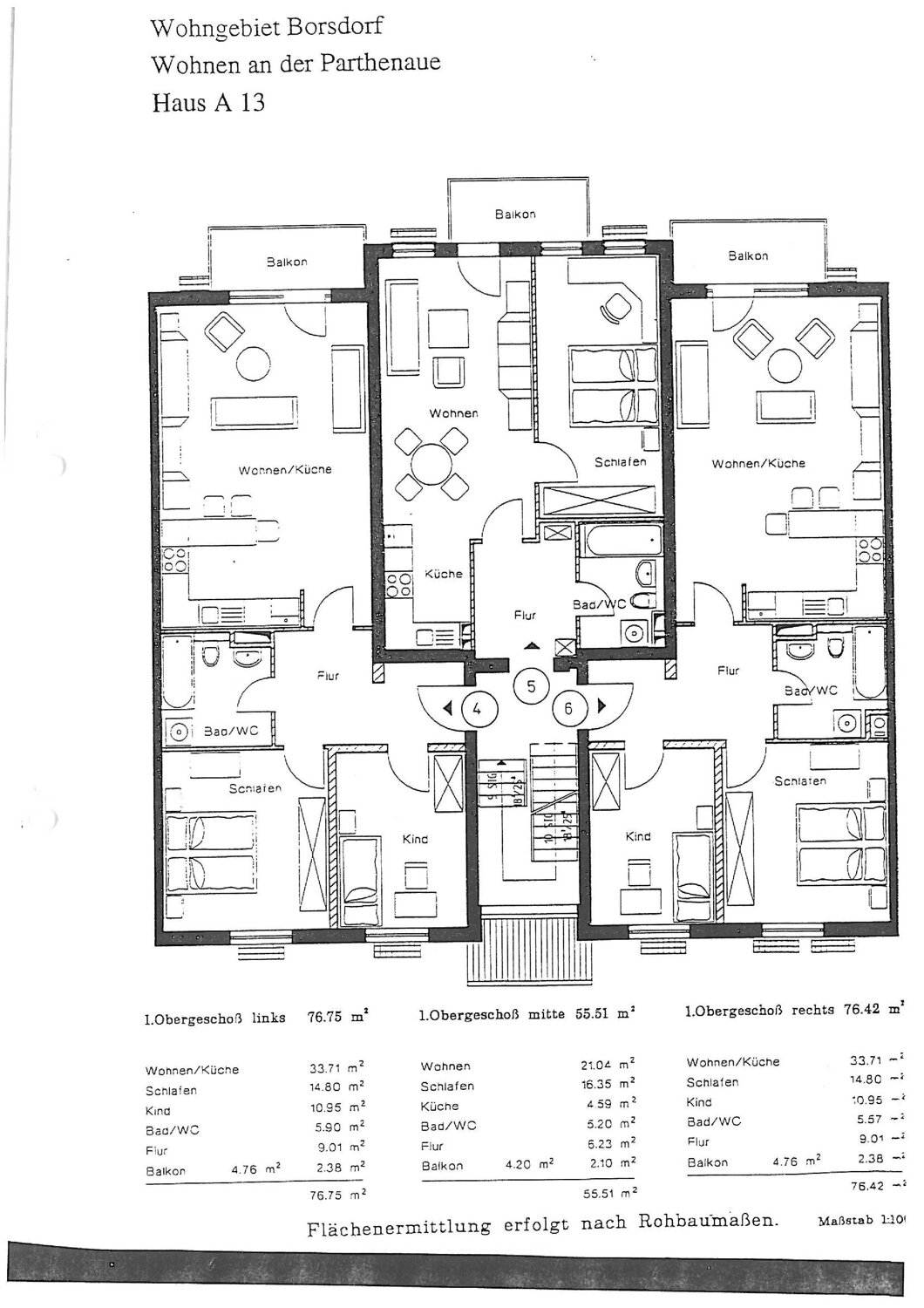 Wohnung zum Kauf 148.000 € 3 Zimmer 76,4 m²<br/>Wohnfläche 1.<br/>Geschoss An der Parthenaue 11 Borsdorf Borsdorf 04451