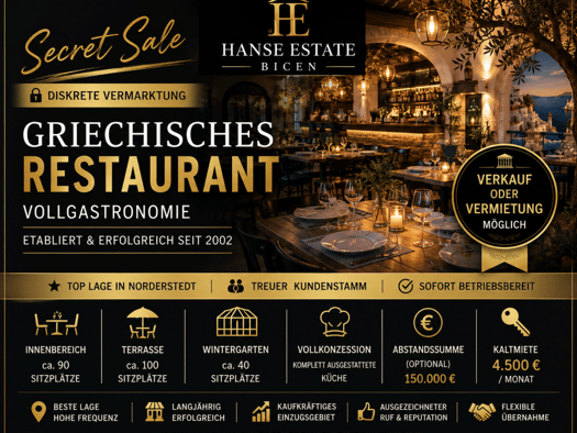 Restaurant zur Miete 4.500 € 285 m² Gastrofläche Garstedt Norderstedt 22850