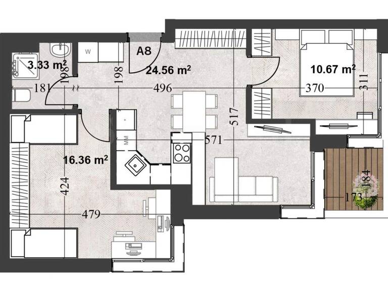 Studio zum Kauf 204.000 € 3 Zimmer 83 m² Sofia