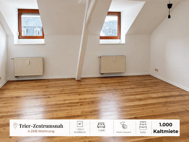 Wohnung zur Miete 1.000 € 4 Zimmer 100 m² 3. Geschoss frei ab 15.11.2026 Trier-Nord Trier 54290