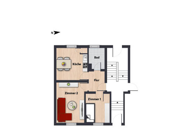 Wohnung zur Miete 442 € 2 Zimmer 44,9 m² EG frei ab sofort Stormhof 12 Innenstadt Wolfsburg 38440