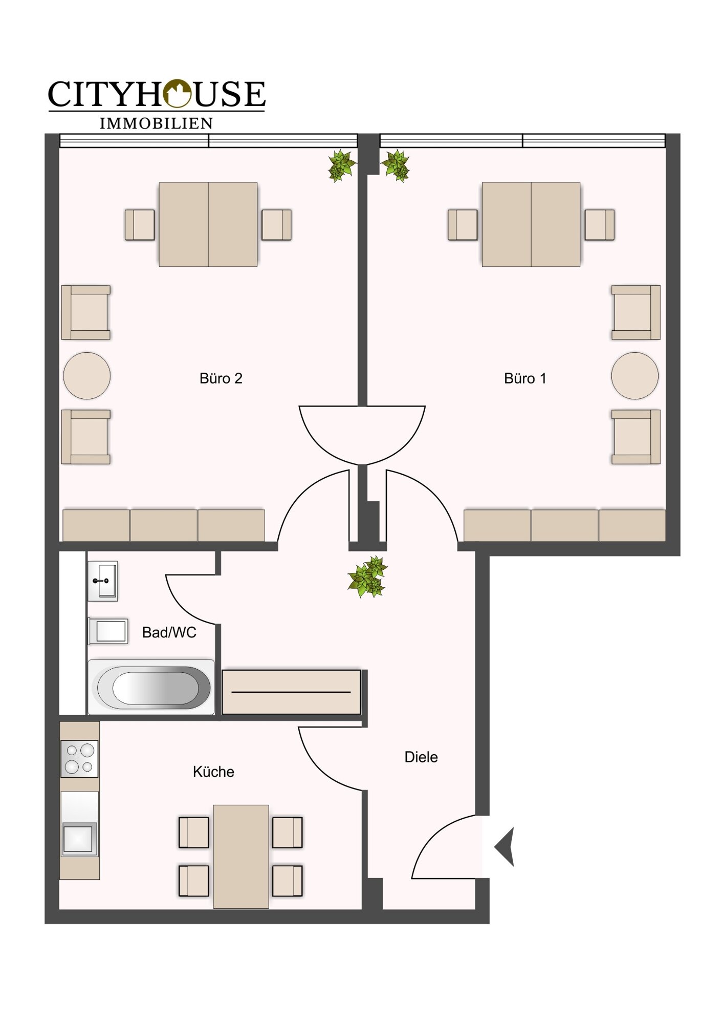 Bürofläche zur Miete 1.100 € 2 Zimmer 68 m²<br/>Bürofläche Josephstraße 29 Altstadt - Süd Köln 50678