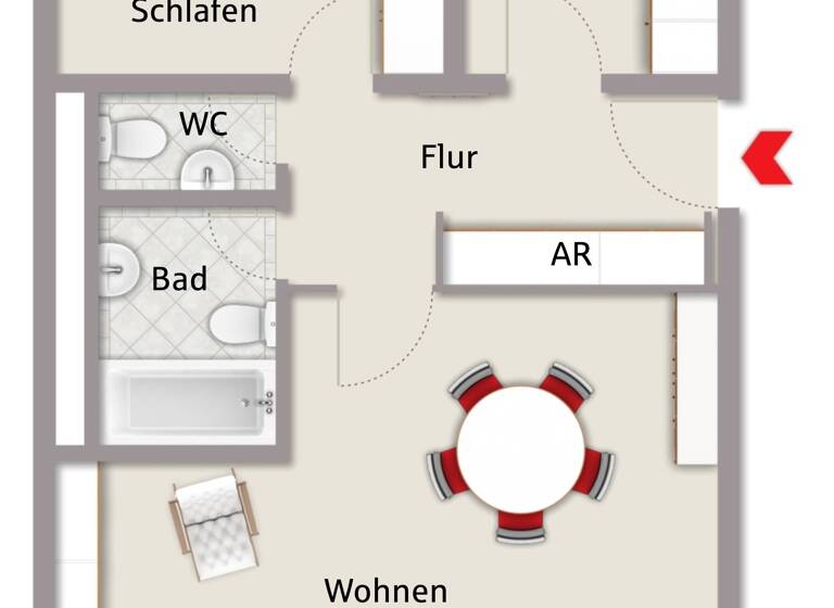 Wohnung zum Kauf 240.000 € 3 Zimmer 76,2 m²<br/>Wohnfläche 1.<br/>Geschoss Unterfarrnbach Fürth 90766
