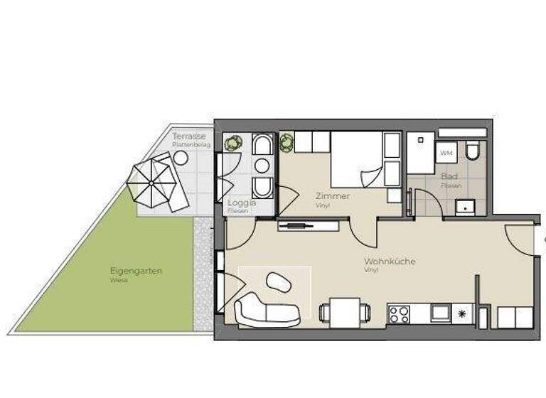 Wohnung zur Miete 666 € 2 Zimmer 43,8 m² Waldegg Linz 4020
