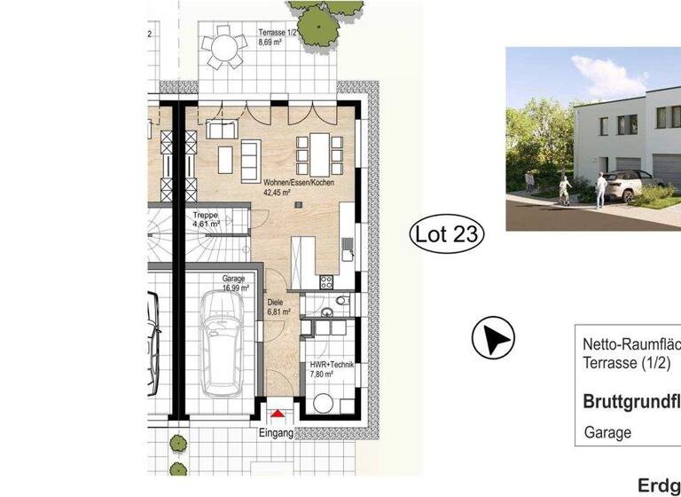 Doppelhaushälfte zum Kauf - Erstbezug provisionsfrei 998.000 € 169 m² 315 m² Grundstück An der Aaluecht 10 Frisange 5756