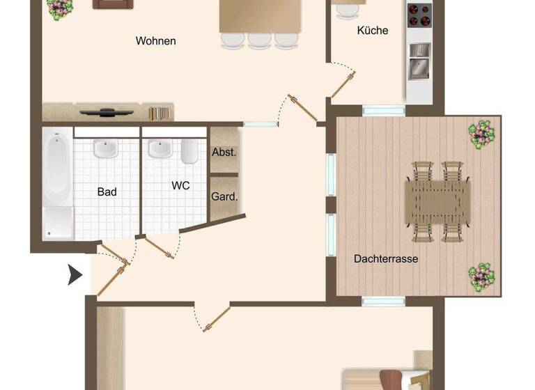 Wohnung zur Miete 1.050 € 2 Zimmer 97 m² 2. Geschoss Oedekoven Alfter / Oedekoven 53347