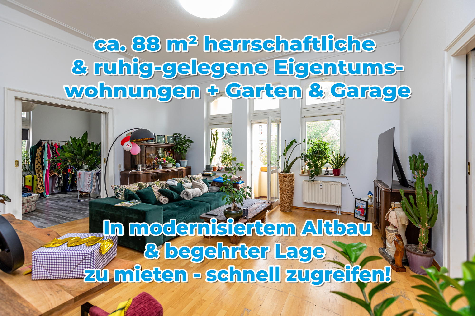 Wohnung zur Miete 650 € 2 Zimmer 88,2 m²<br/>Wohnfläche ab sofort<br/>Verfügbarkeit Apolda Apolda 99510