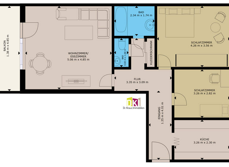Wohnung zum Kauf 249.000 € 3 Zimmer 75,5 m²<br/>Wohnfläche 5.<br/>Geschoss Altenberg Oberasbach 90522