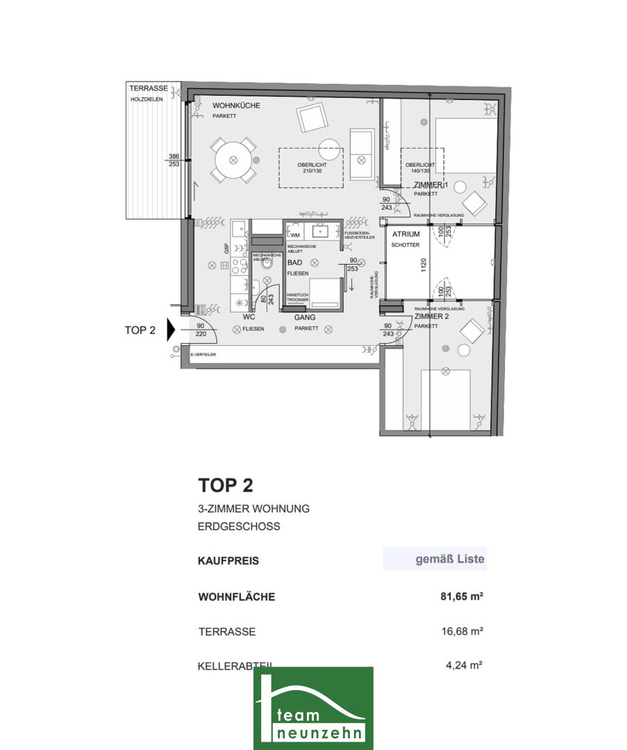 Wohnung zum Kauf 529.551 € 3 Zimmer 81,6 m²<br/>Wohnfläche EG<br/>Geschoss Sandleitengasse 64 Wien 1170