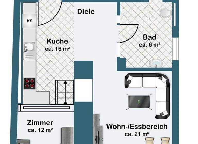 Wohnung zum Kauf 480.000 € 2 Zimmer 50,9 m² EG Westend-Süd Frankfurt am Main 60325