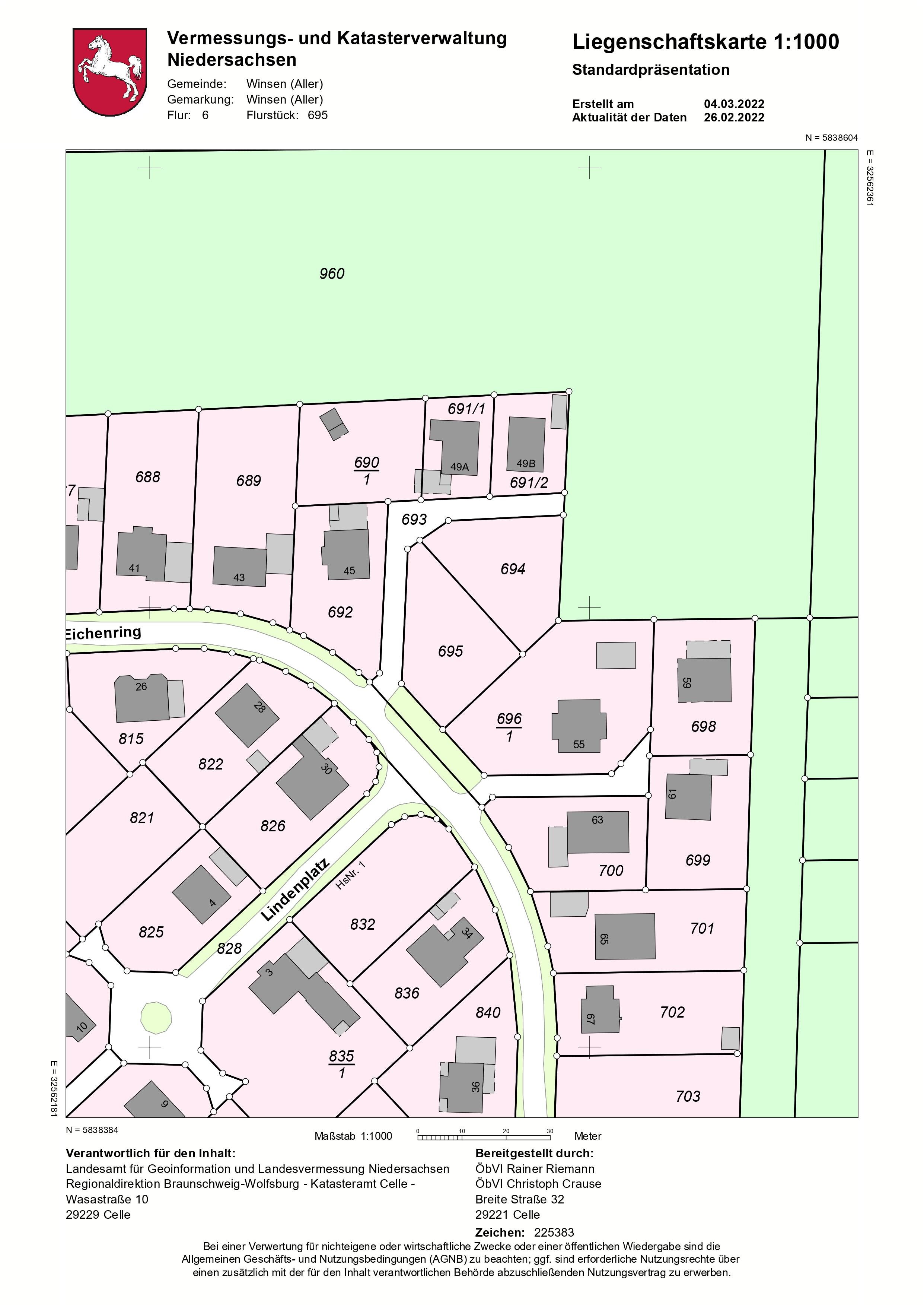 Einfamilienhaus zum Kauf provisionsfrei 390.750 € 5 Zimmer 124 m²<br/>Wohnfläche 652 m²<br/>Grundstück Eichenring Winsen Winsen (Aller) 29308