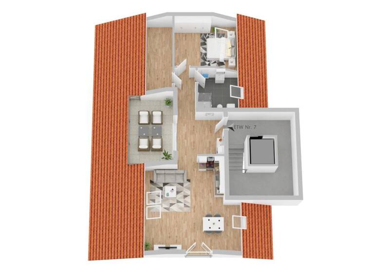 Wohnung zum Kauf - Neubau provisionsfrei 336.600 € 2 Zimmer 76,6 m²<br/>Wohnfläche Dachgeschoss, 2.<br/>Geschoss Ob dem Dorf 3 Marbach Villingen-Schwenningen 78052