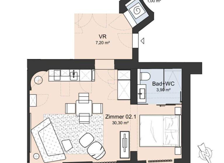 Studio zur Miete 1.483 € 1 Zimmer 34 m² 2. Geschoss Ballgasse Wien 1010