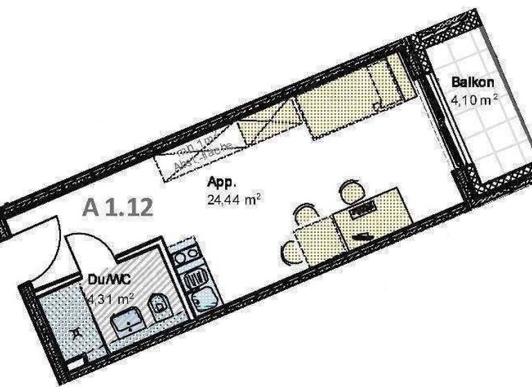 Studio zur Miete 530 € 1 Zimmer 31 m² 1. Geschoss frei ab sofort Lambertistraße 1 Trier-West-Pallien Trier 54294