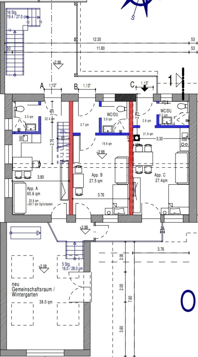 Studio zur Miete 1 Zimmer 30 m²<br/>Wohnfläche 1.<br/>Geschoss Simbach Simbach 94436